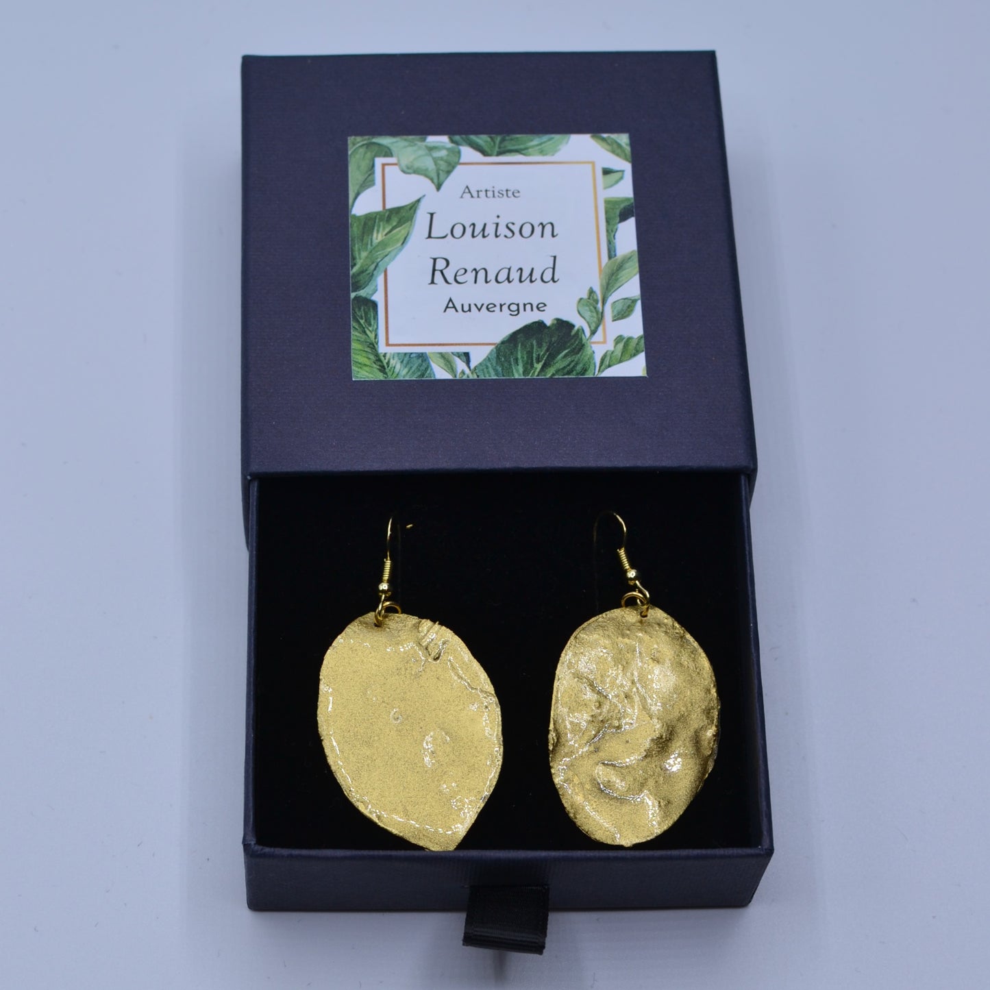 boite - boucles oreilles - monnaie du pape - or - N°1