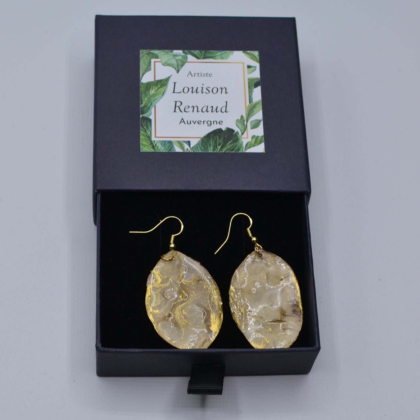 boite - boucles oreilles - monnaie du pape - or - N°1