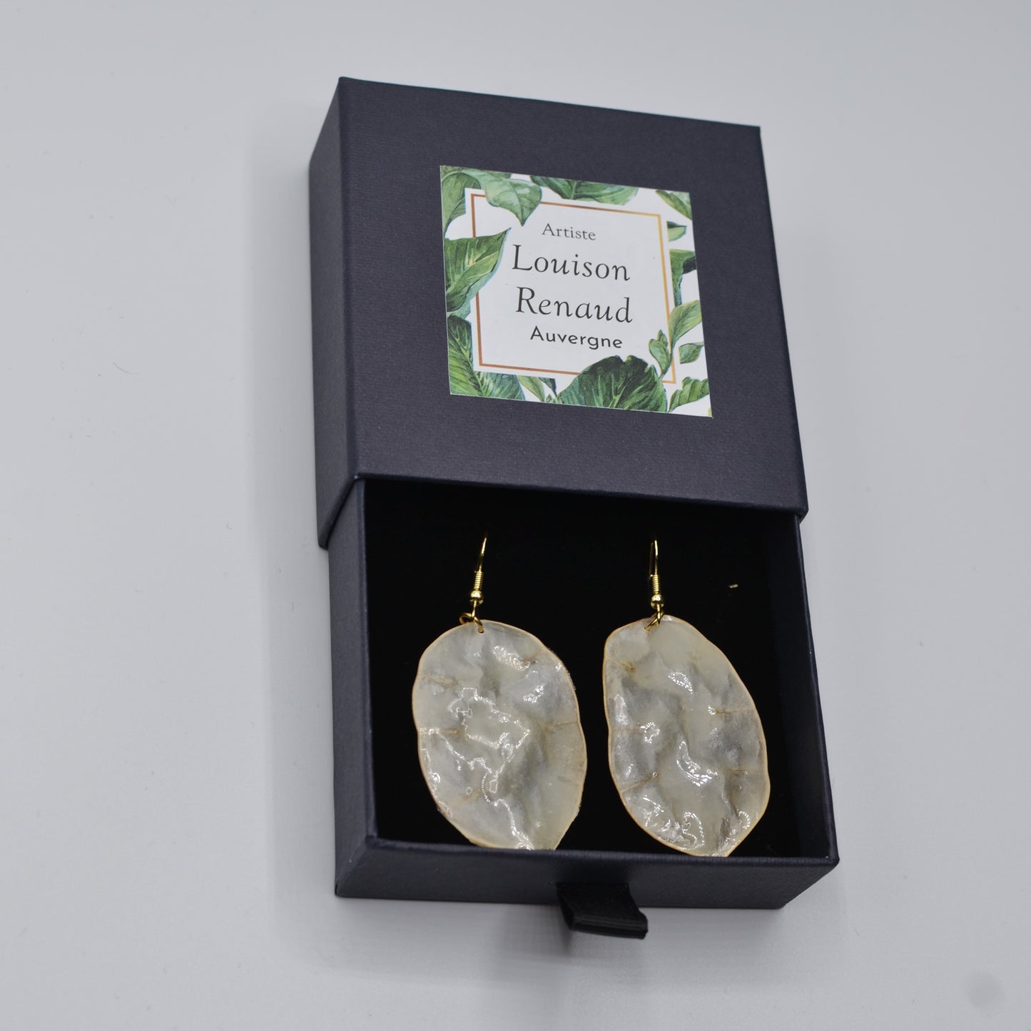 boite - boucles oreilles - monnaie du pape naturelle N°1