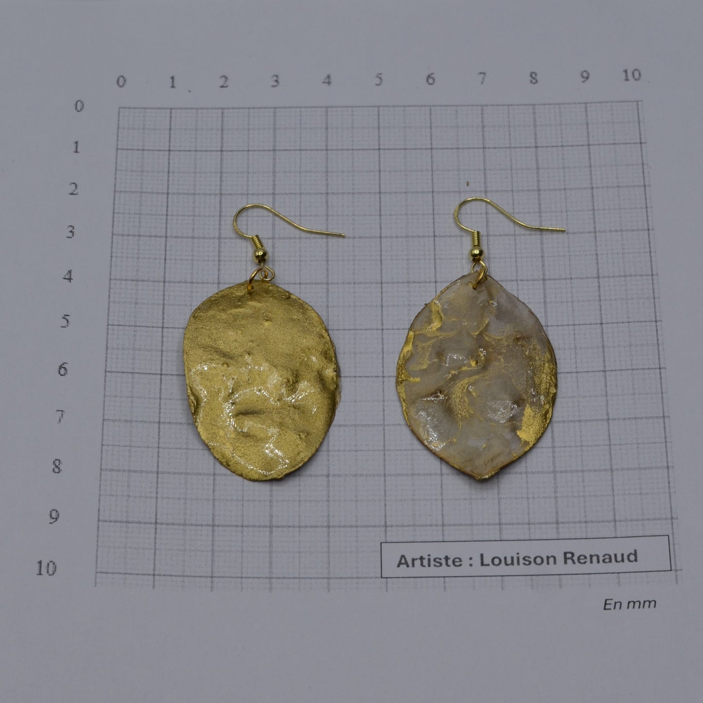 boite - boucles oreilles - monnaie du pape - or - N°1