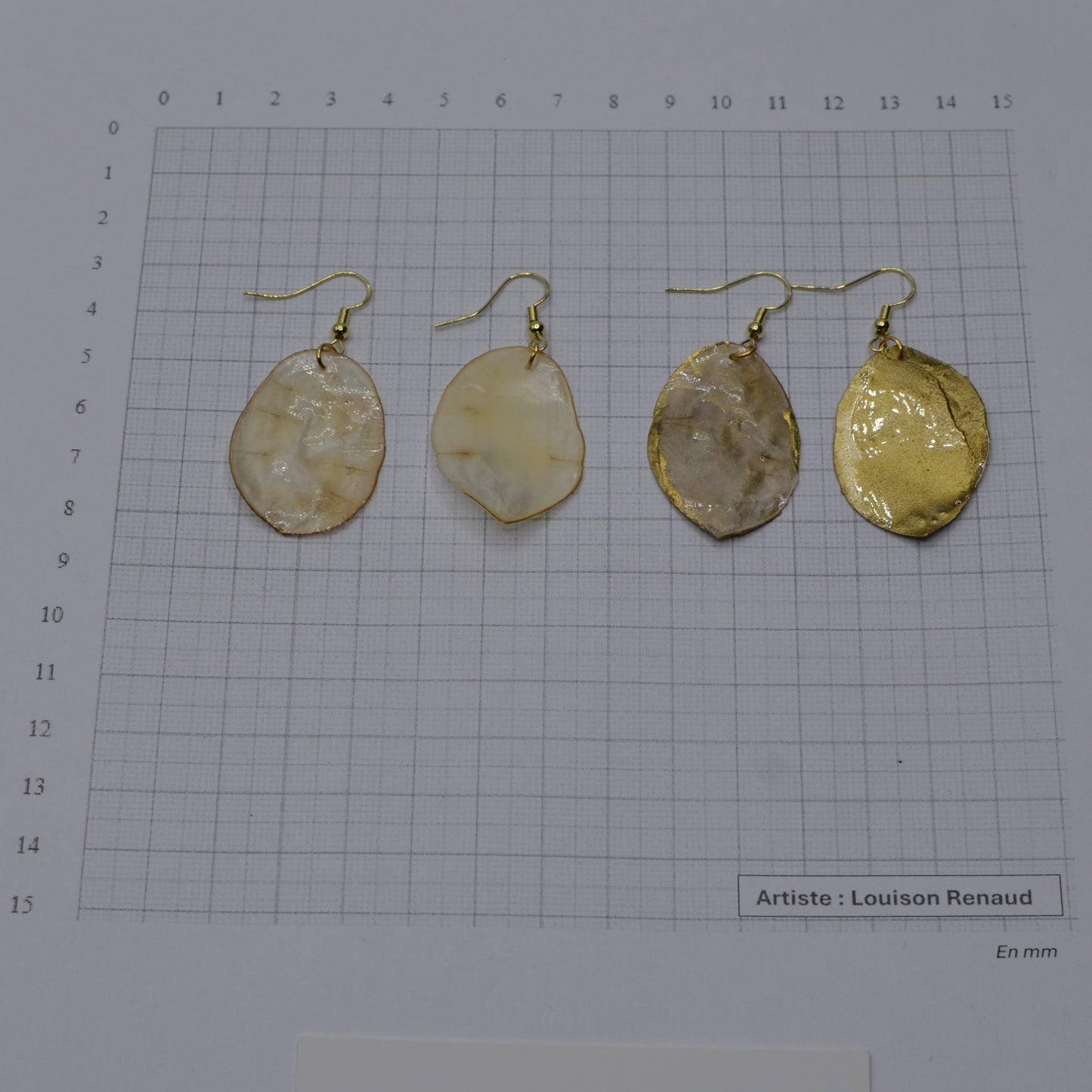 Coffret - boucles oreilles - monnaie du pape - or - naturelle - N°3