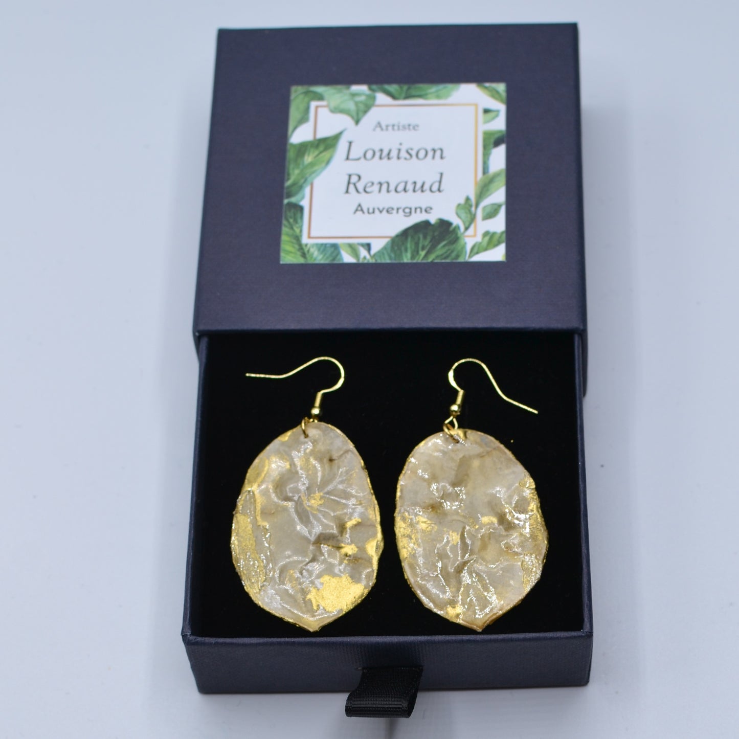 boite - boucles oreilles - monnaie du pape - or - N°3