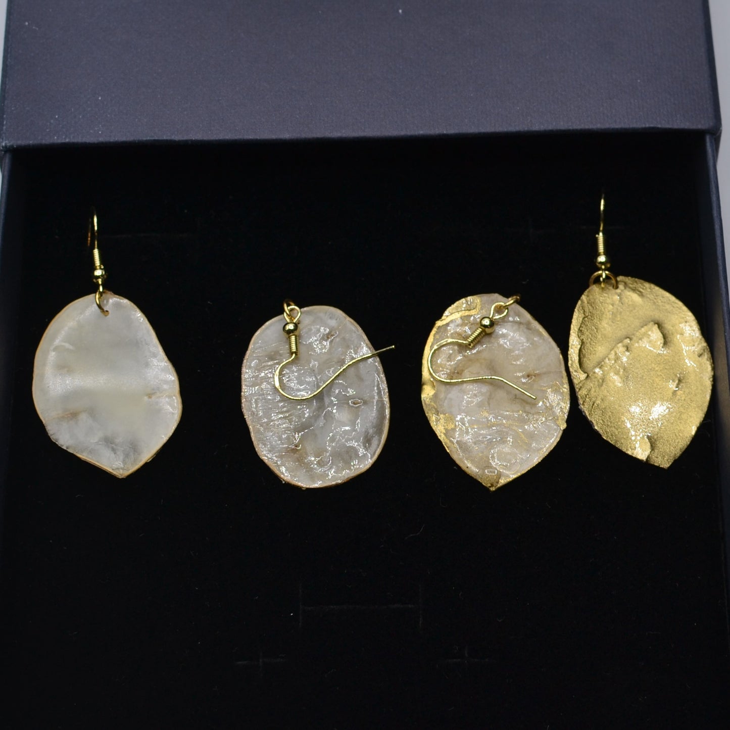 Coffret - boucles oreilles - monnaie du pape - or - naturelle - N°3