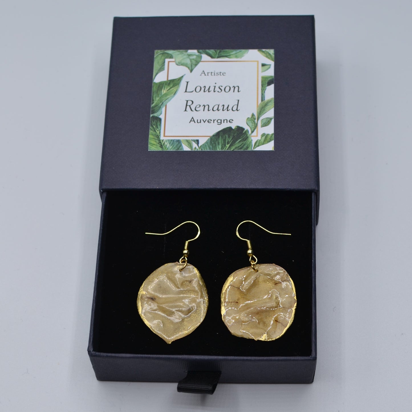 boite - boucles oreilles - monnaie du pape - or - N°5