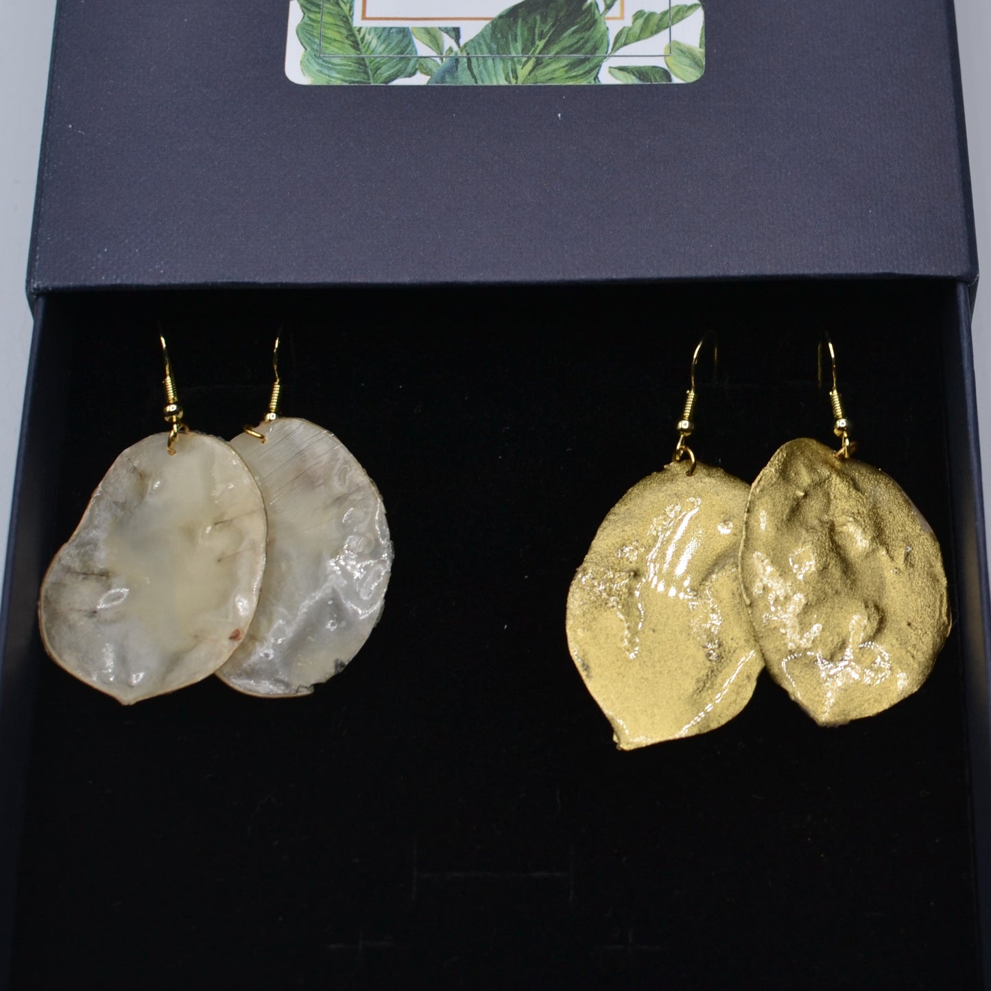 Coffret - boucles oreilles - monnaie du pape - or - naturelle - N°5