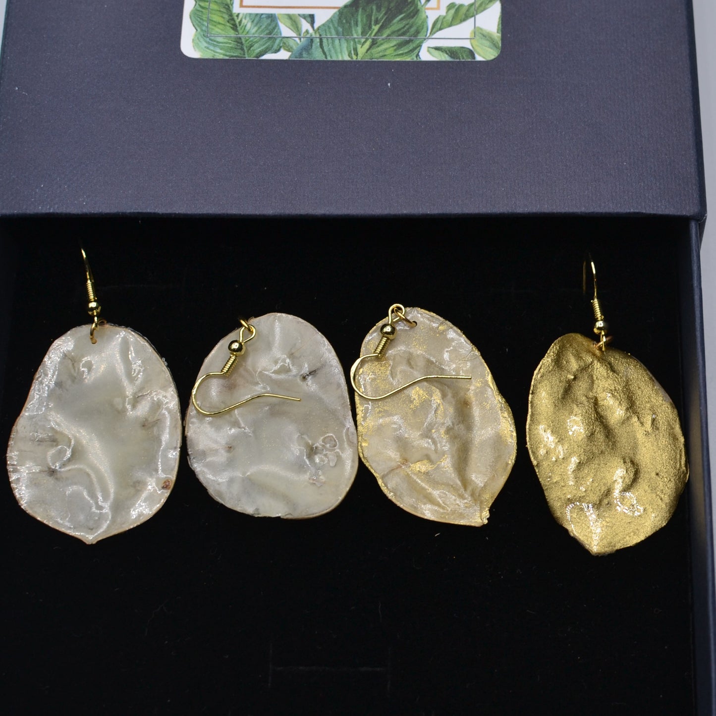 Coffret - boucles oreilles - monnaie du pape - or - naturelle - N°5