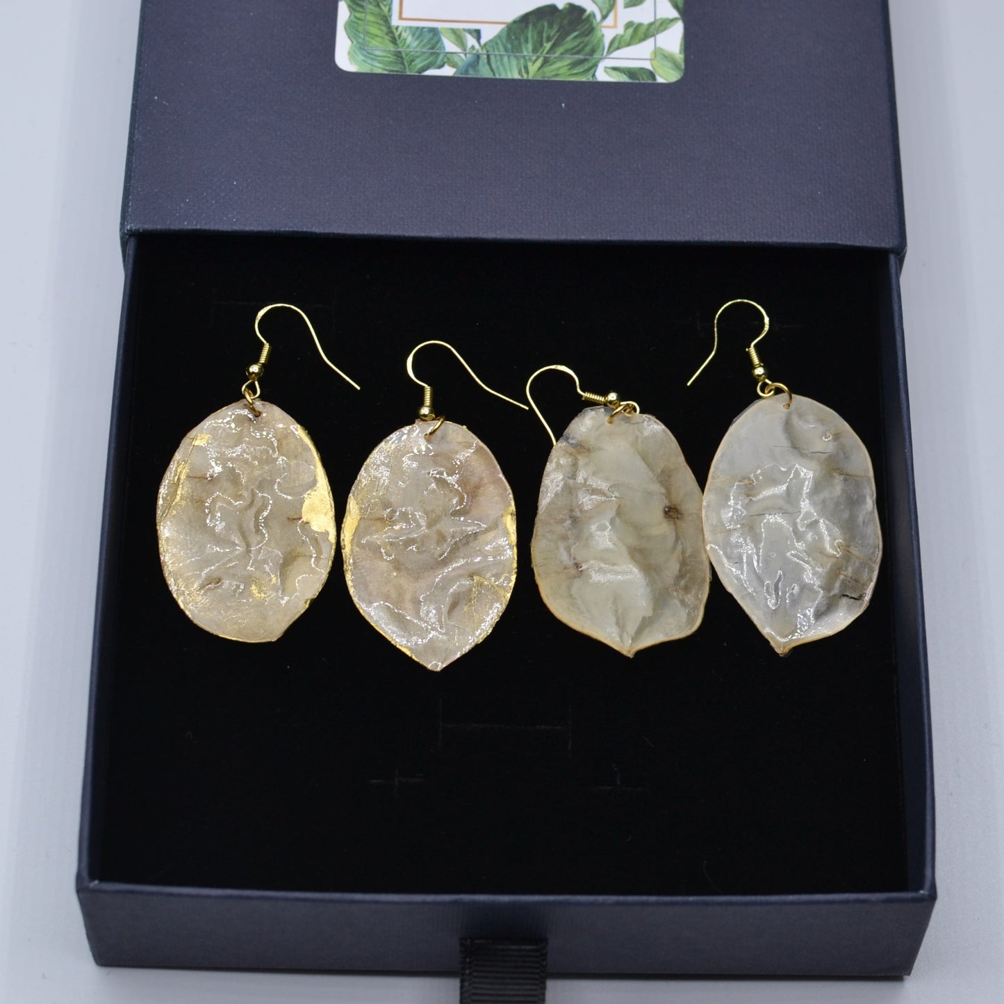 Coffret - boucles oreilles - monnaie du pape - or - naturelle - N°1