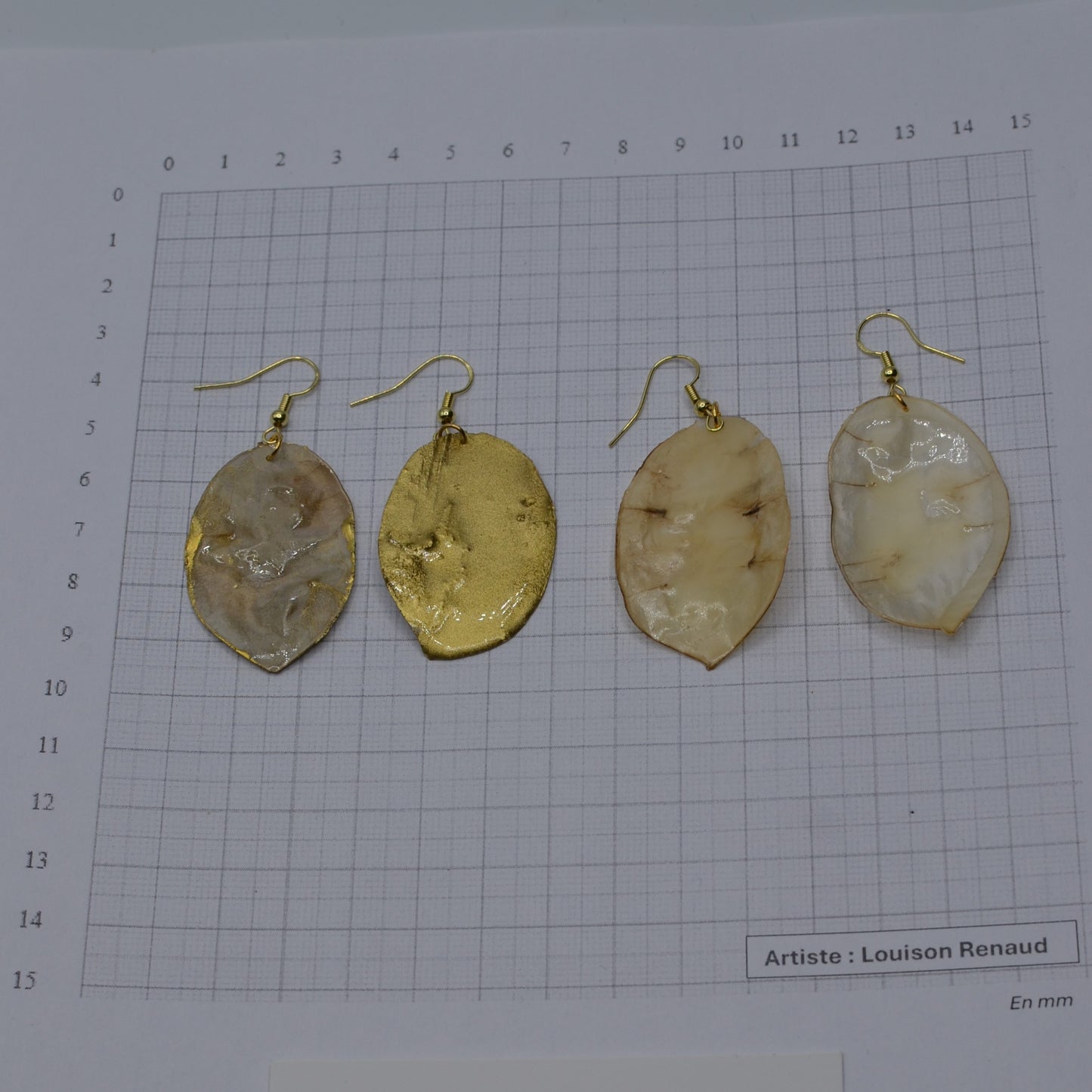 Coffret - boucles oreilles - monnaie du pape - or - naturelle - N°1