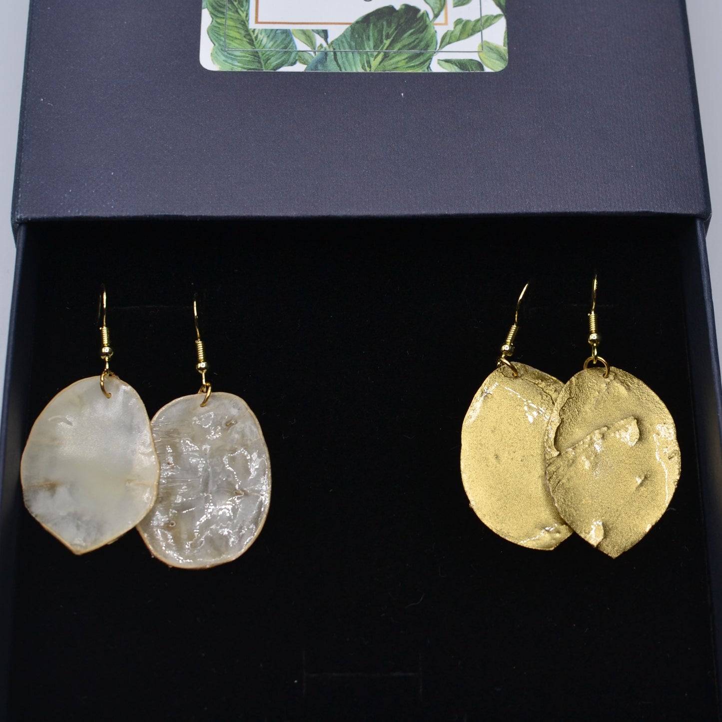 Coffret - boucles oreilles - monnaie du pape - or - naturelle - N°3